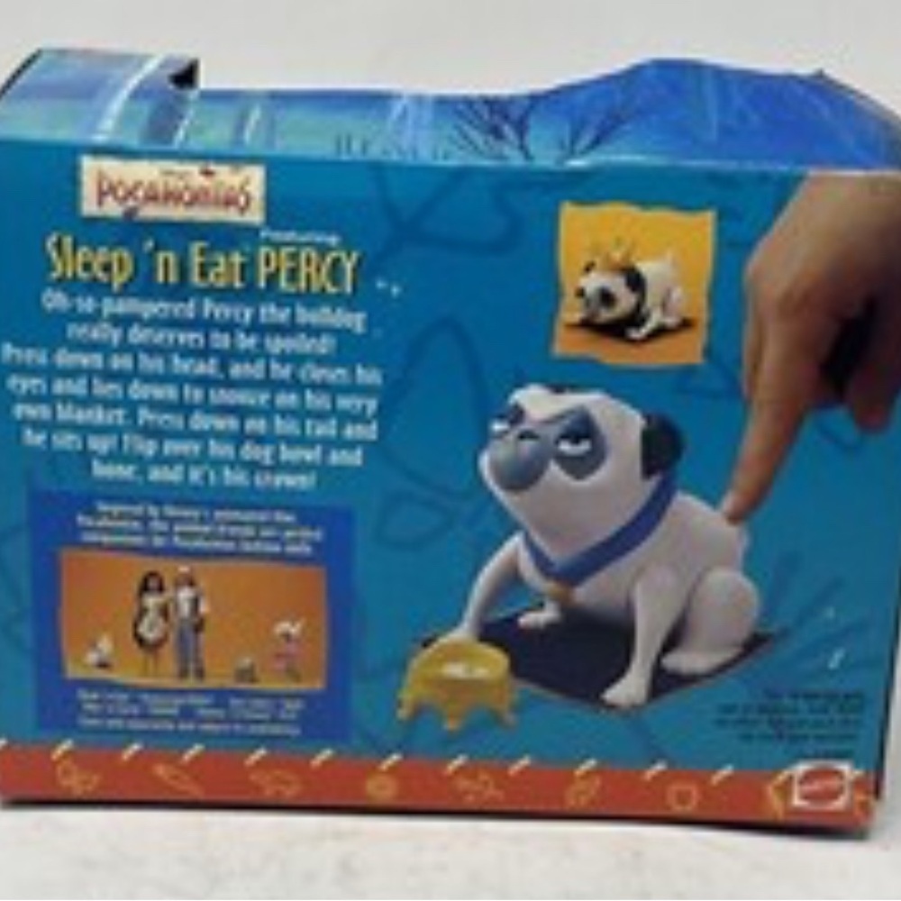 Disney Pocahontas Sleep N Eat Percy Pet- Gray and Gold Vintage - Picture 3 of 3